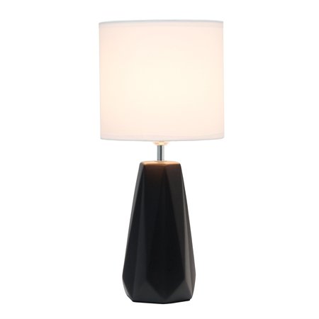 Simple Designs Ceramic Prism Table Lamp, Black LT2082-BLK